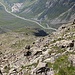 Rückblick beim Aufstieg.