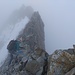 Die Kletterei am Gipfelgrat in 4000 m Höhe ist nicht ganz anspruchslos. 