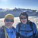 Wir zwei Müden auf der Pigne d'Arolla und hinten die noch höheren Berge!