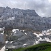Die Nordwand des Biferten. Unser Zustieg bis zum Einstiegscouloir ist eingezeichnet. Aber das kann man natürlich in freier Routenwahl angehen.