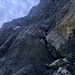 Oben der Wasserfall am Ende des Einstiegscouloirs
