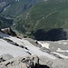 Blick von der Felsinsel zum Schuttband