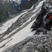 Ausstieg auf den Fels vor dem Gletscher bei der Abseilstelle