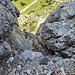 Tag 2: <br />Torre Grande Südgipfel - Normalweg<br />Rückblick in den Kamin der 1. Seillänge