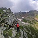 Inizio della cengia attrezzata