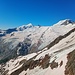 Allalinhorn a Alphubel visti dalla terrazza del rifugio