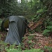 Nicht schön, aber praktisch: Biwak im Wald bei Bethesda