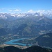 Blick über den Lac du Sautet zum Écrins-Massiv