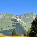 Start bei der Bergstation Mauzes Bergle mit Blick auf die morgige Tour zum Chörblispitz