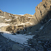 Die Lenk hat Sibe Brünne, der Glacier de la Sâle drei...links über den Resten des Glacier de Liapey die zu jenem hinaufziehende Bachrinne