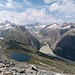 Am Gipfel; Blick zum Triebtenseewli, Grimselsee und Unteraargletscher.