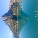 Blick vom kleinen Sträßchen über den Lac d´Émosson zur Pointe de la Finive (2838 m).
