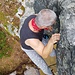 Wimpy am reissen eines roten Boulder.( Bild Faxe)