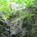 Ich schaue mir den Übungsfelsen noch einmal von der Bergseite aus an, aber  auch da komme ich nicht hoch.
