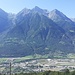 Panorama gruppo Emilius salendo sopra gli alpeggi di Morgonaz. 