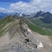 Abstieg vom Juferhorn. Der technisch anspruchvollste Teil der der Route