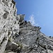 Blick hinauf in die "neue" Variante / Verschneidung. Alex bereits bei der Kette