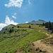 Blick vom Fürggli auf den Abstiegsweg