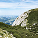 Im Aufstieg zum Hochleckenkogel ein Rückblick zum Brunnkogel und der durchstiegenen NW-Rinne.