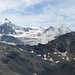 Über den Gletschern des Zinalrothorns kommt nun auch das Obergabelhorn in den Blick...