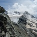 ...und kurz unterhalb der Cabane de Tracuit sieht man Bishorn und Weisshorn