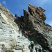 Die Kletterstelle unterhalb der Hütte...