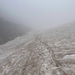 Im Abstieg durch den dicken Nebel.