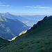 Rückblick. Direkt unterhalb der Felsen wäre es einfacher gewesen.