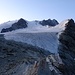 Bishorn, Weisshorn und Tête de Milon im ersten Morgenlicht