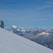 ...mit einem schönen Blick auf den Mont Blanc unter den Seracs des Turtmanngletschers...