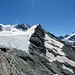 Abschied von der Tracuithütte: Bishorn, Weisshorn, Tête de Milon und Zinalrothorn