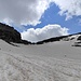 verso la sella di uscita dal ghiacciaio (di fronte)
