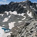 Der See auf 2967 m unterhalb der Fuorcla Laviner taut langsam auf