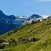 Bergstation La Meina in Sicht...; im Hintergrund der Glacier de la Vouasson 