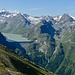 Tiefblick auf den Lac des Dix mit der imposanten Staumauer Grande Dix...