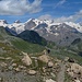 Un po' inficiata dalle nubi ma la vista sulle cime del Monte Rosa è notevole. 