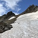 der Schnee ist weit besser zu gehen als die sandige Spur oder das hier einsetzende Geröll