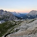 Aufstieg - Rückblick zur Auronzohütte.