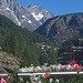 Dalla terrazza del Cafè des Guides di Valtournanche con vista sul Dent d'Herens.