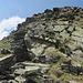 Eine der kurzen Fels- und Grasschrofenstufen