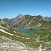 Abstieg zum Schrecksee.  Es wartet die wohltuende Abkühlung an diesem heißen Sommertag.  