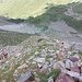 Tiefblick über den ersten steileren Hang.