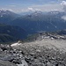 Gipfel: Blick nach Südosten auf den Schlussanstieg. Rechts vom Mont Giusalet der Col Clapier, der Pass über den vermutlich Hannibal nach Italien gezogen ist. 