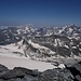 Gipfel: Blick nach Norden auf den zweiten Teil der Traversierung der Glaciers de la Vanoise vom Refuge de la Dent Parrachée zum Refuge du Col de la Vanoise.