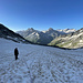 Blick zurück auf dem Gletscher