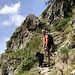 Einer der ausgesetzten (ungesicherten) Stellen im Pfad Bortelhütten-Rosswald