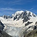 Blick von der Hütte hinüber zum Mont-Blanc