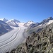 Vom Strahlgrat hat man einen fantastischen Blick zum Aletschgletscher!