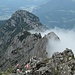 Oberhalb vom Kamin im Rückblick zum Mannlgrat bis Kehlsteinhaus.