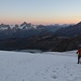 Sonnenaufgang auf dem Monte Rosagletscher